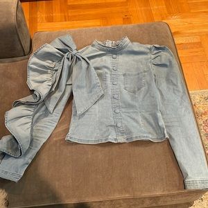 Denim bow Akira shirt